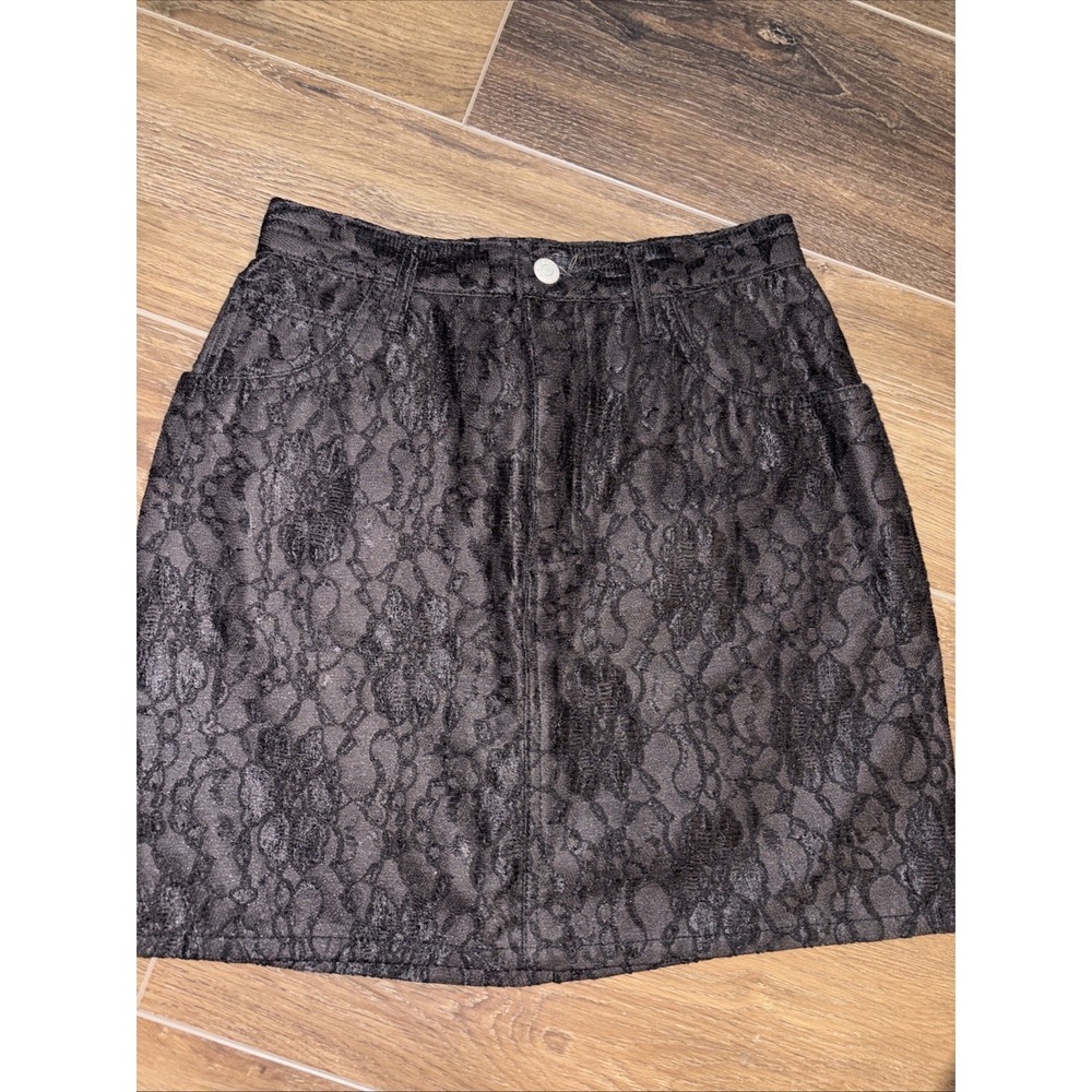 Guess GEORGES MARCIANO Black Laceโ SKIRT 29 PENCIL Vintage Y2K USA Whimsigoth